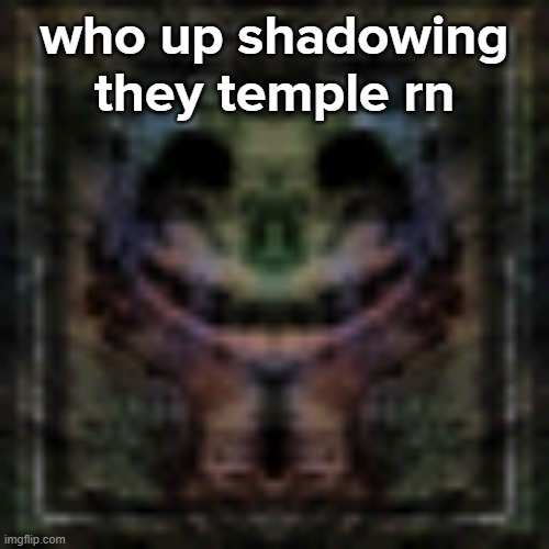 who up shadowing they temple rn | made w/ Imgflip meme maker
