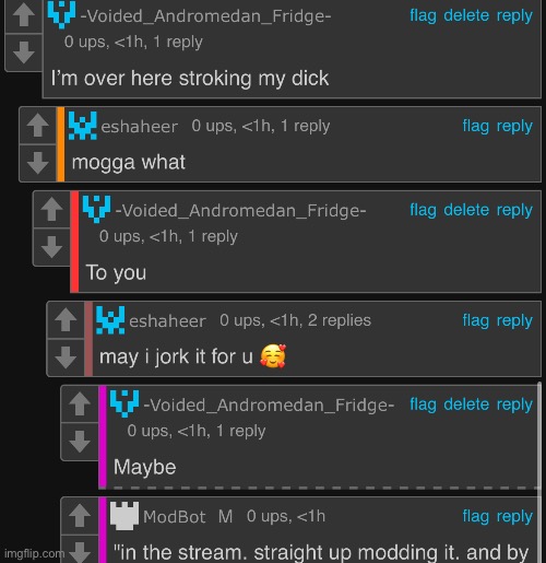 Stroking it to modbot | made w/ Imgflip meme maker
