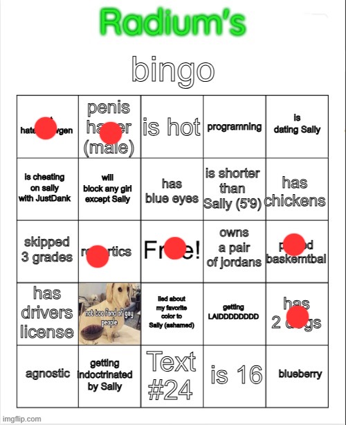 Ass bingo. | image tagged in radium bingo sally made this on call | made w/ Imgflip meme maker