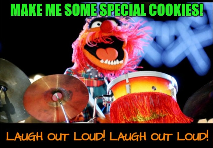 Animal laughing out loud | MAKE ME SOME SPECIAL COOKIES! | image tagged in animal laughing out loud | made w/ Imgflip meme maker