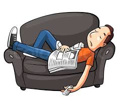 Lazy Man On Couch Cartoon Blank Meme Template