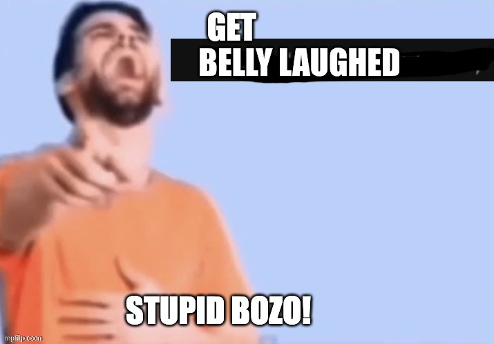 Get low rated stupid bozo | BELLY LAUGHED | image tagged in get low rated stupid bozo | made w/ Imgflip meme maker