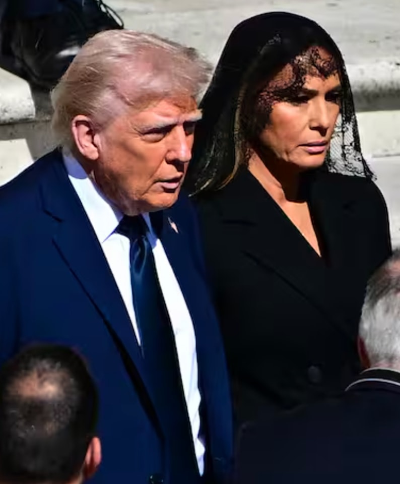 Trump and Melania pope's funeral Blank Meme Template