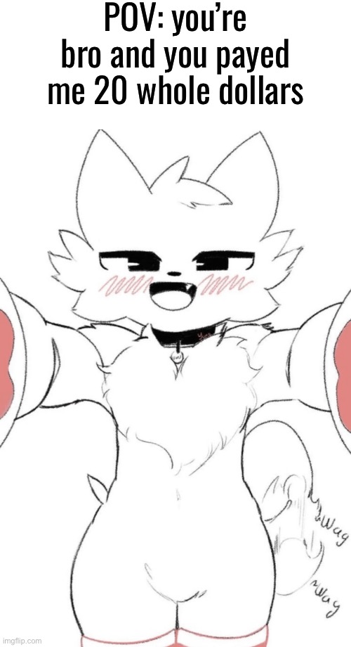 literally the only context this would be used in | POV: you’re bro and you payed me 20 whole dollars | image tagged in boykisser up close | made w/ Imgflip meme maker