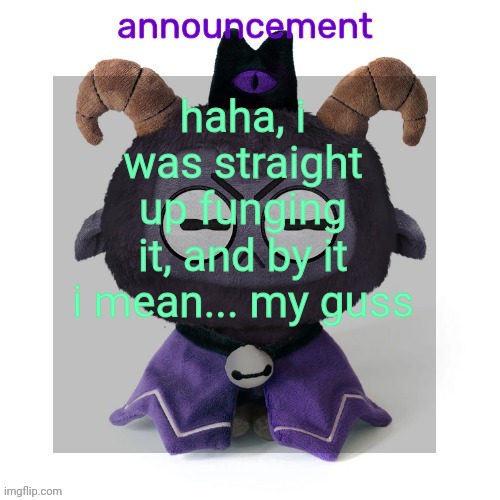 ermmmm ummmm idkkkk | haha, i was straight up funging it, and by it i mean... my guss | image tagged in ermmmm ummmm idkkkk | made w/ Imgflip meme maker