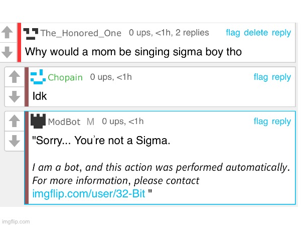 ??? MODBOT NO | made w/ Imgflip meme maker