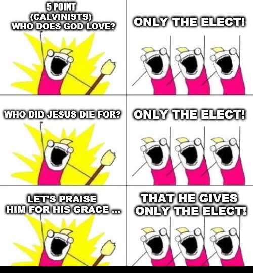 5 Point Calvinist Cheerleaders | 5 POINT | image tagged in calvinism,arminian,molinism,reformed theology 5 point calvinists,selfish ai marionette nuanced gnostic corpse dogma | made w/ Imgflip meme maker