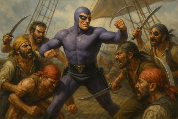The Phantom fights Pirates Blank Meme Template