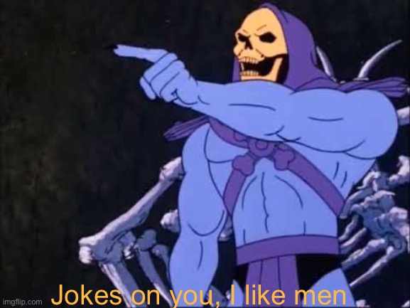 Skeletor | Jokes on you, I like men | image tagged in skeletor | made w/ Imgflip meme maker