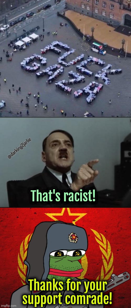 Gaza - brotherhood of CommieNazis | @darking2jarlie; That's racist! Thanks for your support comrade! | image tagged in palestine,nazis,socialism,marxism | made w/ Imgflip meme maker