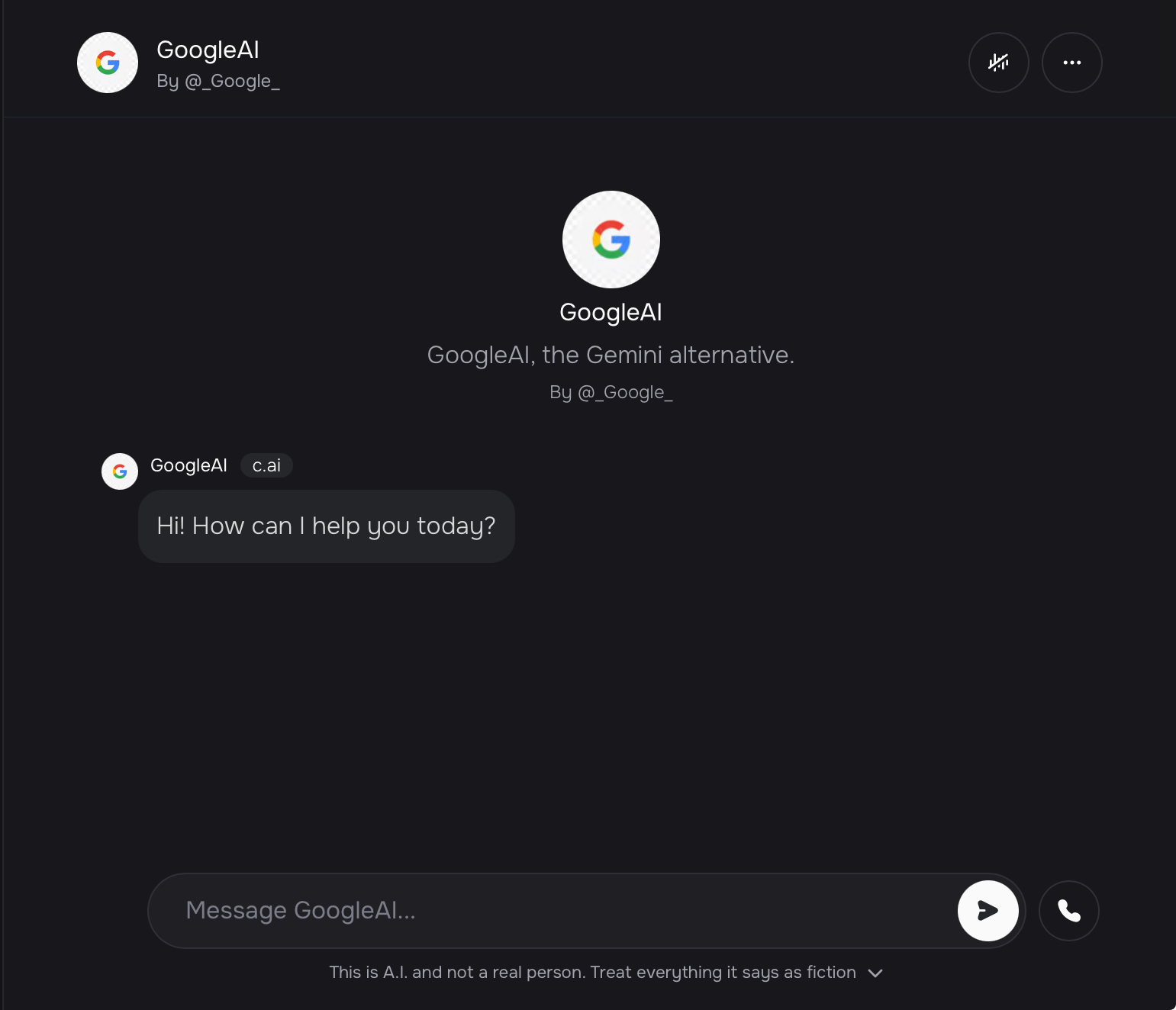 Google on c.ai Blank Meme Template