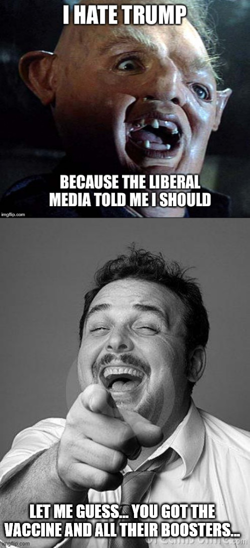 LET ME GUESS... YOU GOT THE VACCINE AND ALL THEIR BOOSTERS... | image tagged in laughingguy | made w/ Imgflip meme maker