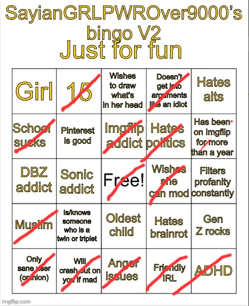 done again | image tagged in sayiangrlpwrover9000 s bingo v2 | made w/ Imgflip meme maker