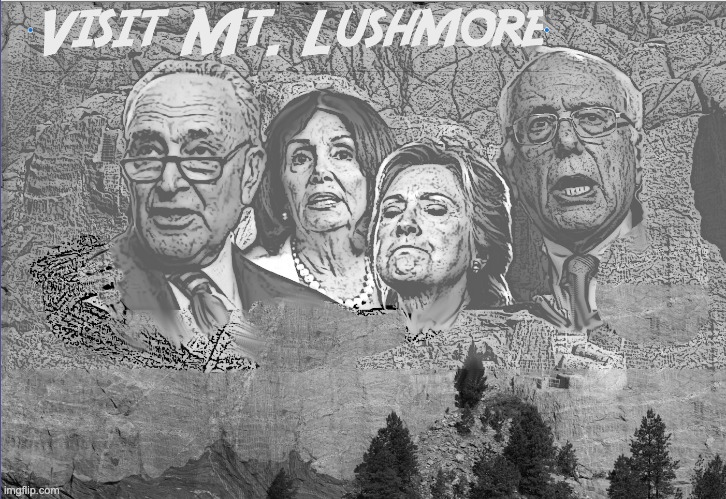 A New Monument to Drunk Ideology | image tagged in pelosi,schumer,sanders,clinton | made w/ Imgflip meme maker