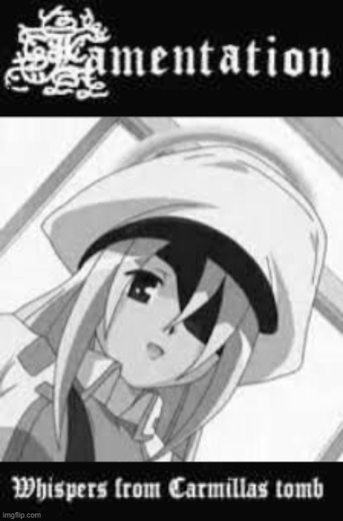 lamentation - whispers from Carmilla’s tomb (with zakuro mitsukai) | image tagged in anime,angel,dark ambient,black metal,album,cover | made w/ Imgflip meme maker