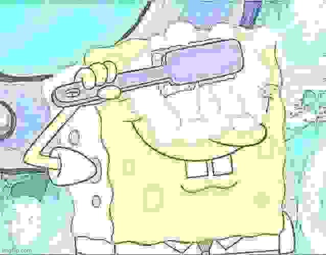 Spongebob brushing eyes | image tagged in spongebob brushing eyes | made w/ Imgflip meme maker