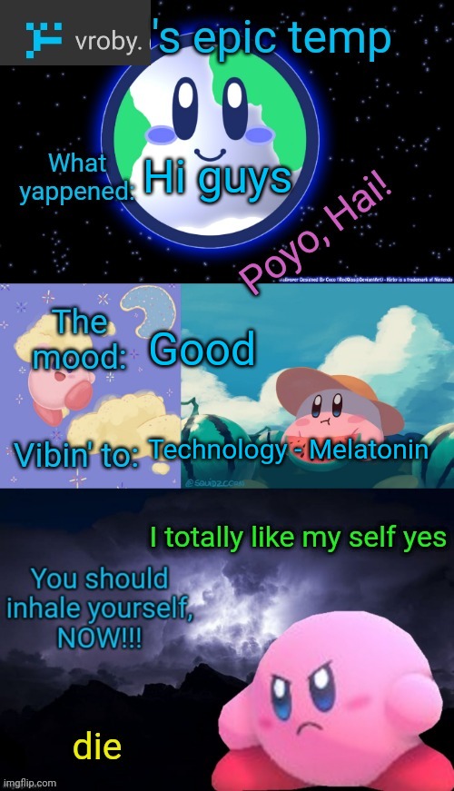This is cheese | Hi guys; Good; Technology - Melatonin | image tagged in vroby 's epic temp | made w/ Imgflip meme maker