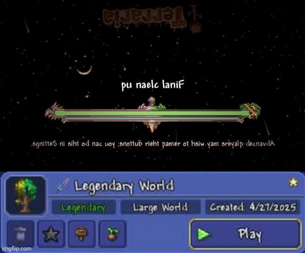 A new start | image tagged in terraria,legendary mode,gaming,video games,nintendo switch,screenshots | made w/ Imgflip meme maker