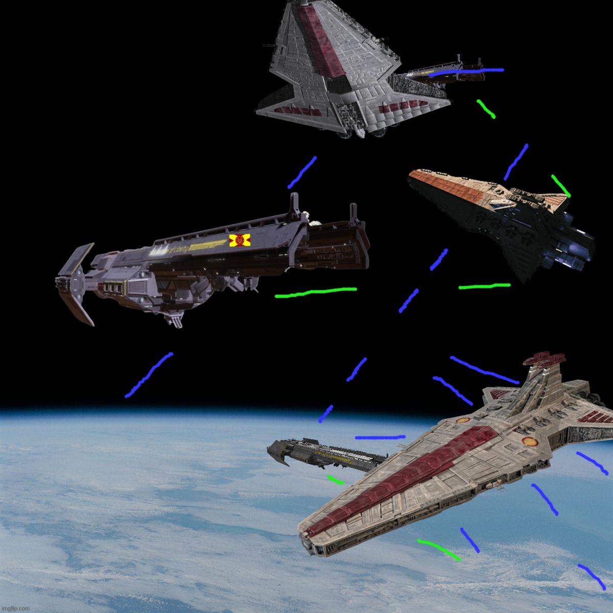 Battle above Space(Playable Event - Sides in Comments) | image tagged in team earth,galactic republic,war,special event,playable event | made w/ Imgflip meme maker