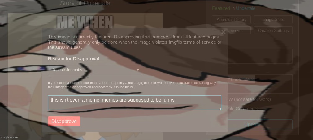 w moderation | made w/ Imgflip meme maker