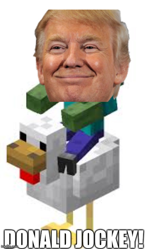 Donald Jockey | DONALD JOCKEY! | image tagged in funny,chicken jockey | made w/ Imgflip meme maker