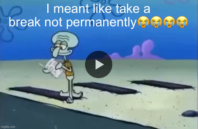 mood | I meant like take a break not permanently😭😭😭😭 | image tagged in mood | made w/ Imgflip meme maker