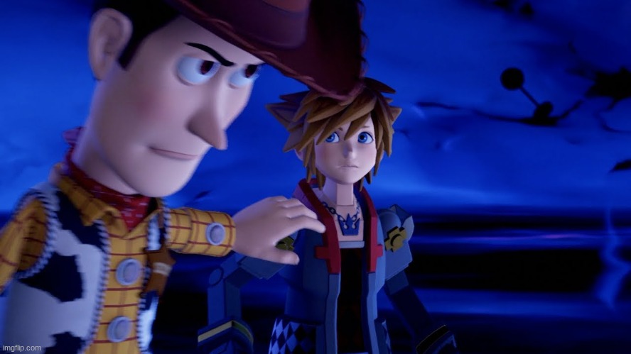 Woody holding Sora back | image tagged in woody holding sora back | made w/ Imgflip meme maker
