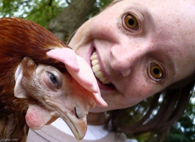 chicken eye swap | image tagged in chicken,why are you reading the tags | made w/ Imgflip meme maker