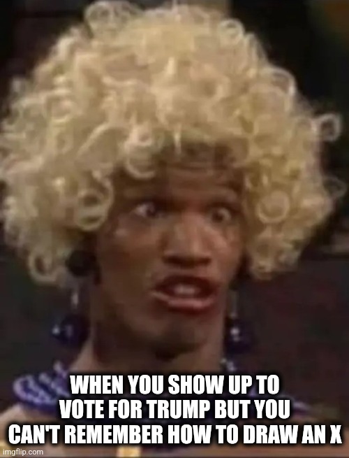 X marks the plot | WHEN YOU SHOW UP TO VOTE FOR TRUMP BUT YOU CAN'T REMEMBER HOW TO DRAW AN X | image tagged in maga | made w/ Imgflip meme maker