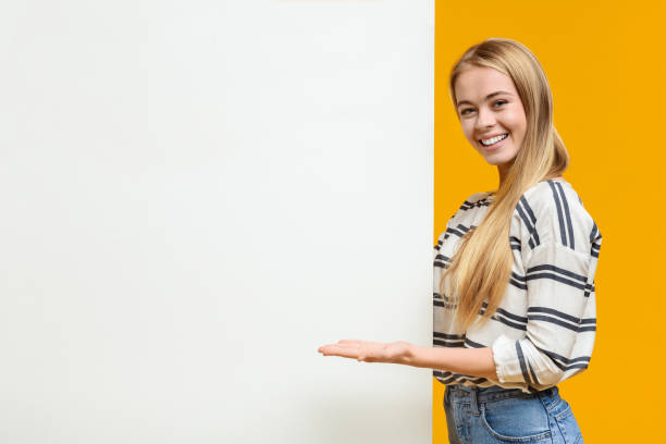 White woman with sign Blank Meme Template