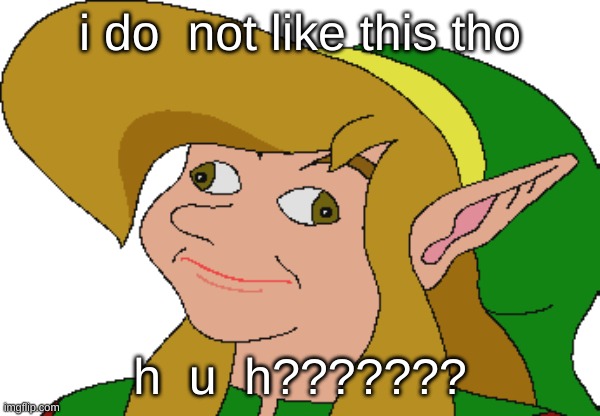 Derp Link | i do  not like this tho h  u  h??????? | image tagged in derp link | made w/ Imgflip meme maker