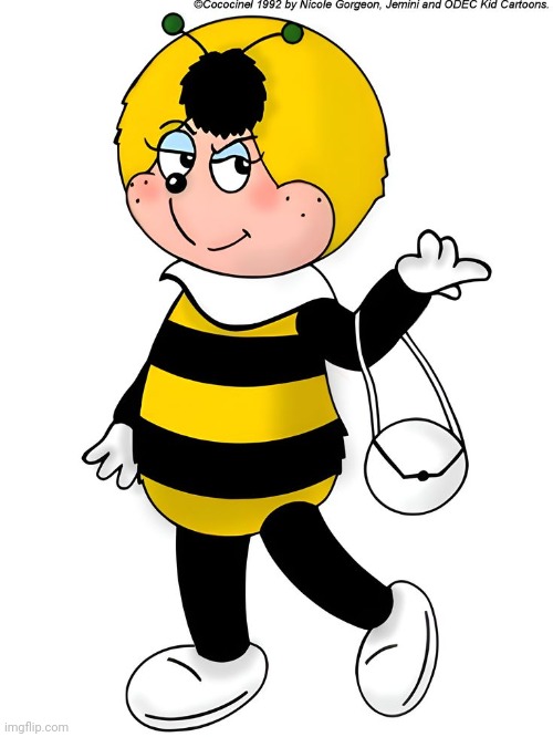Cococinel Cocomiel: Levallois the evil bee | image tagged in evil bee,bee,diva,queen bee,1990s cartoon | made w/ Imgflip meme maker
