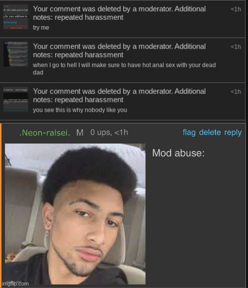 image tagged in mod abuse | made w/ Imgflip meme maker