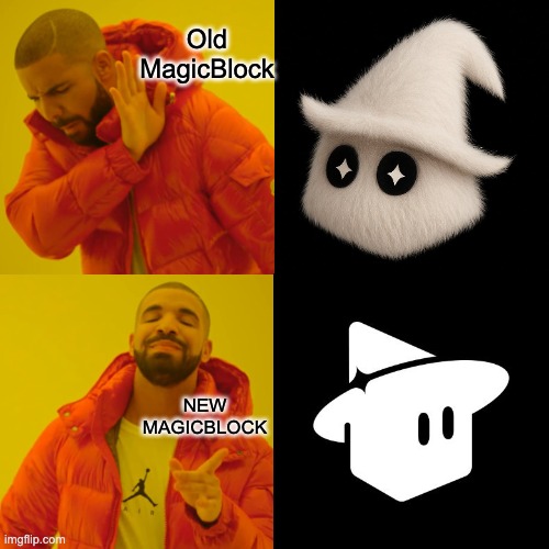 MagicBlock ✨Real-time engine for onchain games and applications | Old MagicBlock; NEW MAGICBLOCK | image tagged in memes,drake hotline bling | made w/ Imgflip meme maker