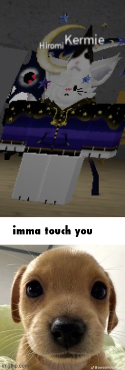 very obvious /j roblox avatars ain't that hot | image tagged in imma touch you | made w/ Imgflip meme maker