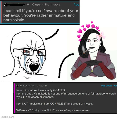 Soyjack vs yes chad (Memeus edition) | image tagged in soyjack vs yes chad memeus edition | made w/ Imgflip meme maker