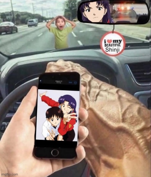 image tagged in evangelion,shinji,misato | made w/ Imgflip meme maker