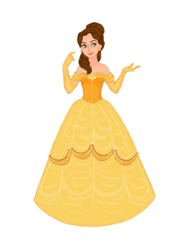 Princess Belle in her Yellow Dress Gown Blank Meme Template