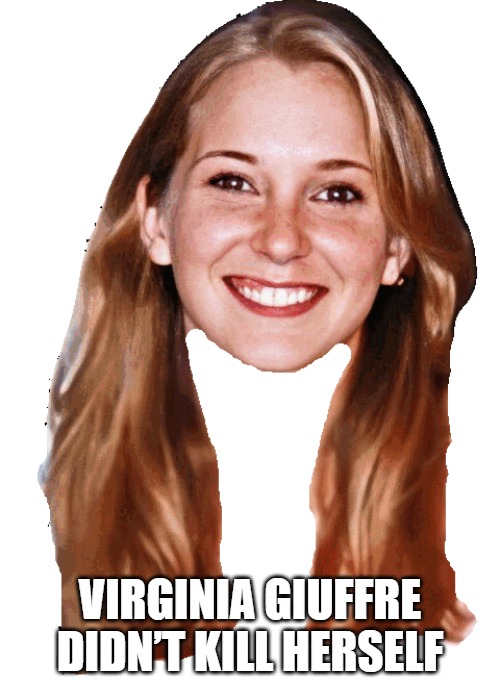 Virginia Guiffre | VIRGINIA GIUFFRE DIDN’T KILL HERSELF | image tagged in virginia guiffre | made w/ Imgflip meme maker