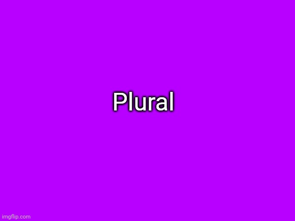 Plural | made w/ Imgflip meme maker