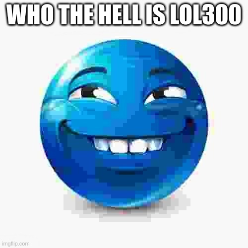 Smirke | WHO THE HELL IS LOL300 | image tagged in smirke | made w/ Imgflip meme maker