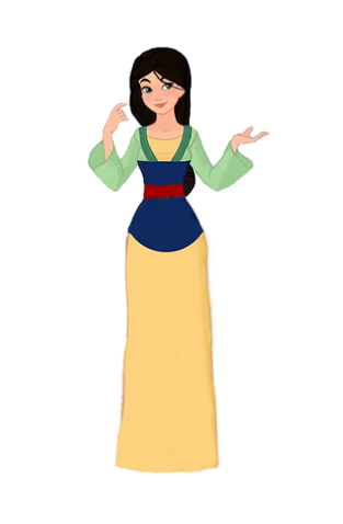 Mulan in her everyday dress Blank Meme Template