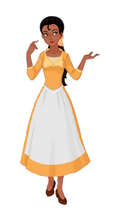 Tiana in her waitress dress Blank Meme Template