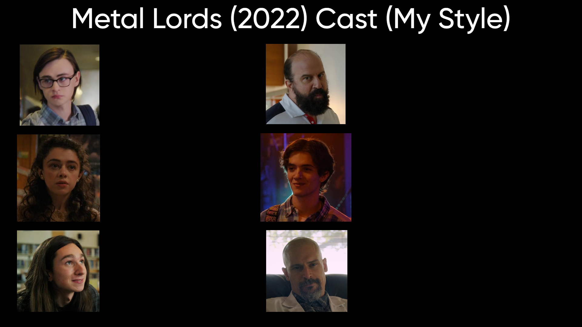 Metal Lords (2022) Cast (My Style) Blank Meme Template