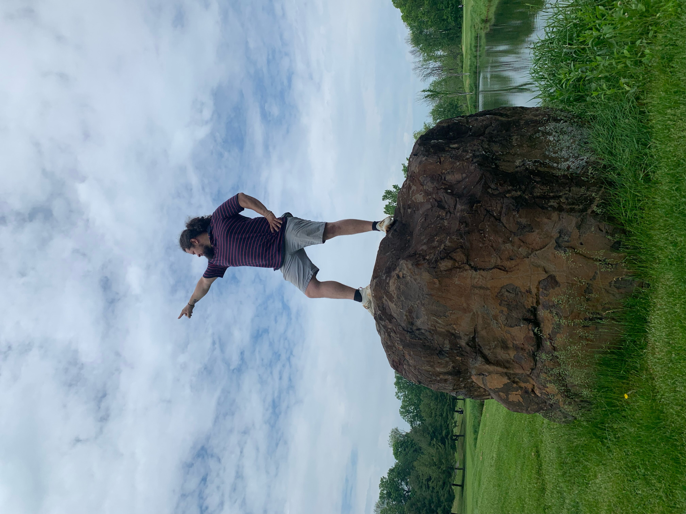 Man on rock Blank Meme Template