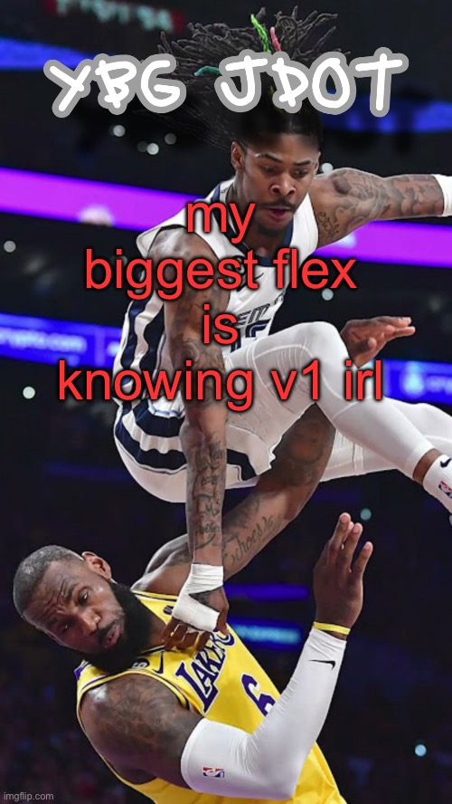 jdot temp | my biggest flex is knowing v1 irl | image tagged in jdot temp | made w/ Imgflip meme maker