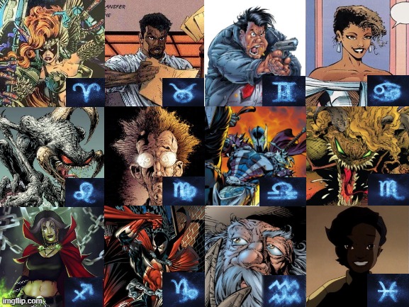 Spawn Character Zodiac Signs | image tagged in spawn,superheroes,zodiac signs,image comics | made w/ Imgflip meme maker