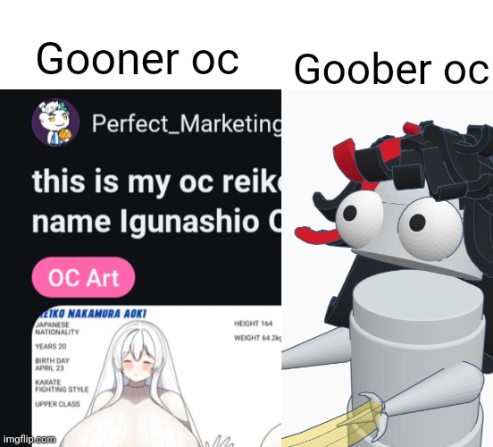 Goober oc; Gooner oc | made w/ Imgflip meme maker