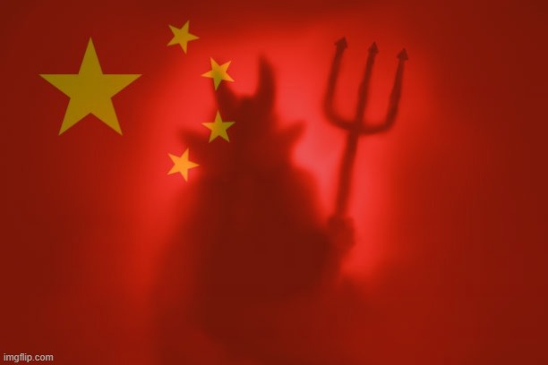 CCP devil (makes sense because Mao did things that made Hitler look like an angel) | image tagged in ccp,communism,china,devil,hitler,mao | made w/ Imgflip meme maker