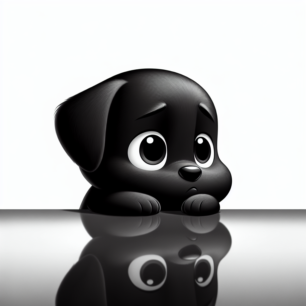 Perrito negro cachorro viendo al infinito y triste Blank Meme Template